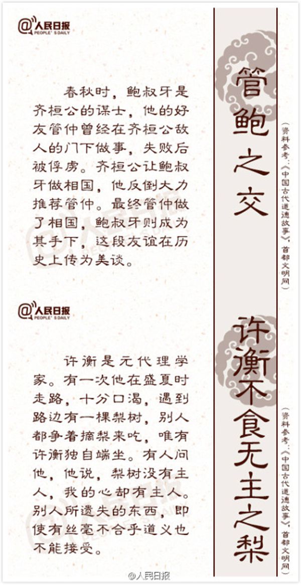 18個(gè)傳統(tǒng)道德典故的來歷與含義6