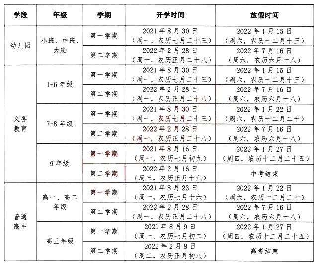 2021年貴州中小學秋季開學時間,貴州中小學返校具體時間