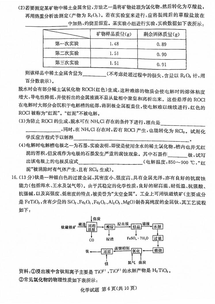 2022年八省聯(lián)考(T8聯(lián)考)化學試卷第六頁