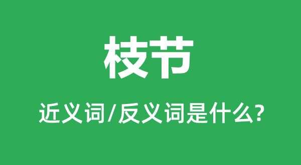 枝節的近義詞和反義詞是什么,枝節是什么意思