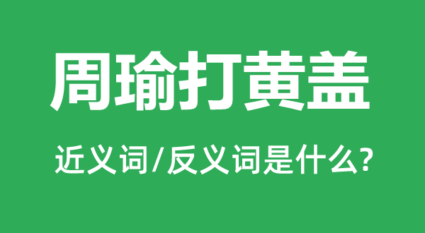 周瑜打黃蓋的近義詞和反義詞是什么,周瑜打黃蓋是什么意思