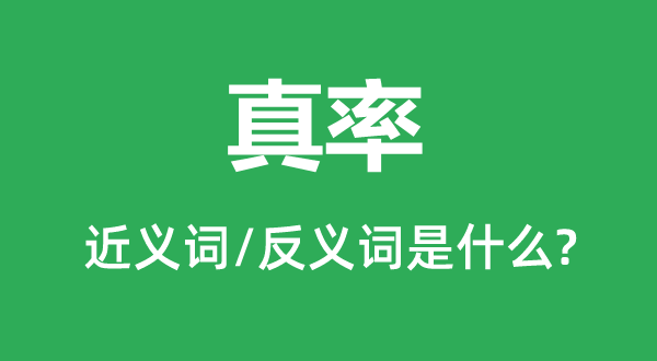 真率的近義詞和反義詞是什么,真率是什么意思