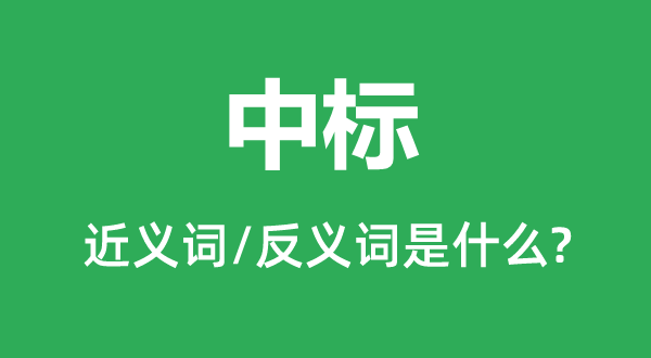 中標的近義詞和反義詞是什么,中標是什么意思
