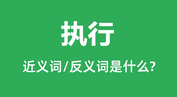 執行的近義詞和反義詞是什么,執行是什么意思
