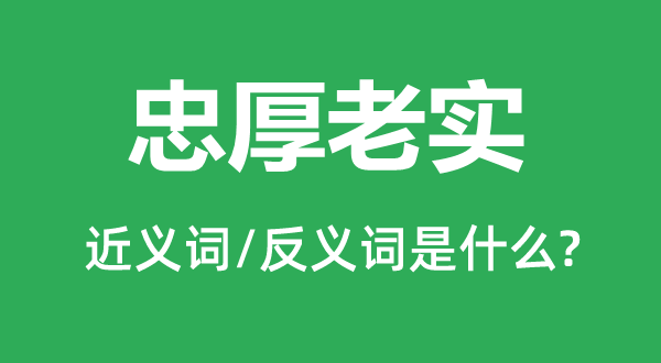 忠厚老實的近義詞和反義詞是什么,忠厚老實是什么意思