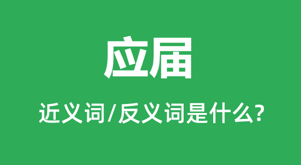 應屆的近義詞和反義詞是什么,應屆是什么意思