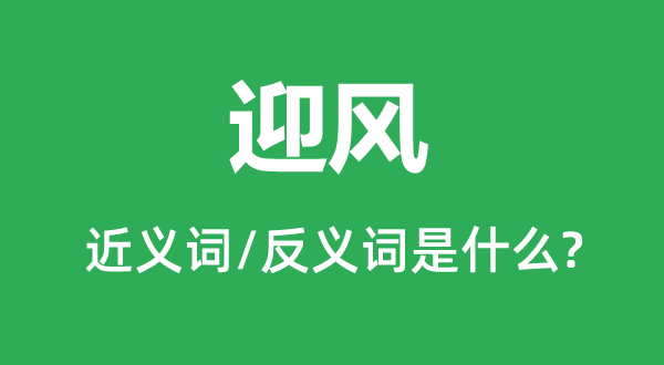 迎風的近義詞和反義詞是什么,迎風是什么意思