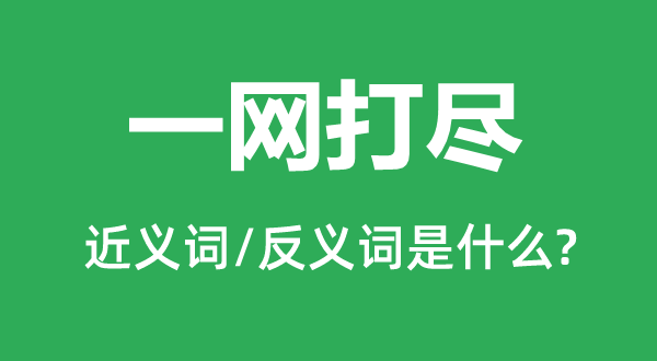 一網打盡的近義詞和反義詞是什么,一網打盡是什么意思