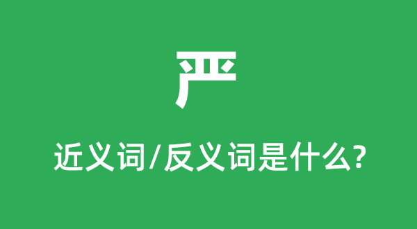 嚴的近義詞和反義詞是什么,嚴是什么意思