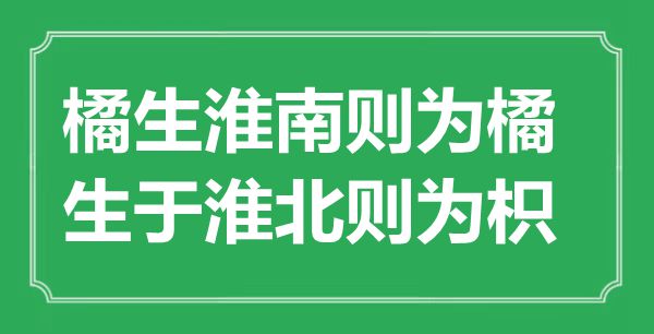 “橘生淮南則為橘，生于淮北則為枳”的意思出處及全文賞析