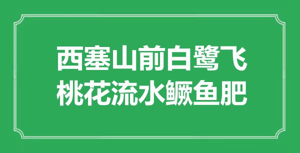 “西塞山前白鷺飛，桃花流水鱖魚(yú)肥”的意思出處及全詩(shī)賞析