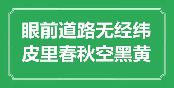 “眼前道路無經緯，皮里春秋空黑黃”是什么意思,出處是哪里