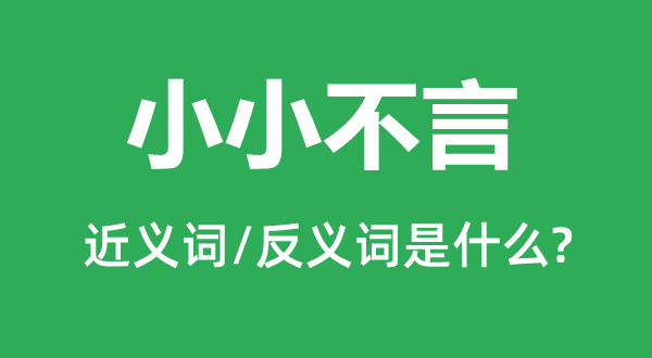 小小不言的近義詞和反義詞是什么,小小不言是什么意思