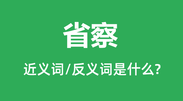省察的近義詞和反義詞是什么,省察是什么意思