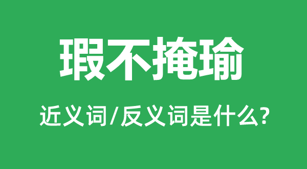 瑕不掩瑜的近義詞和反義詞是什么,瑕不掩瑜是什么意思