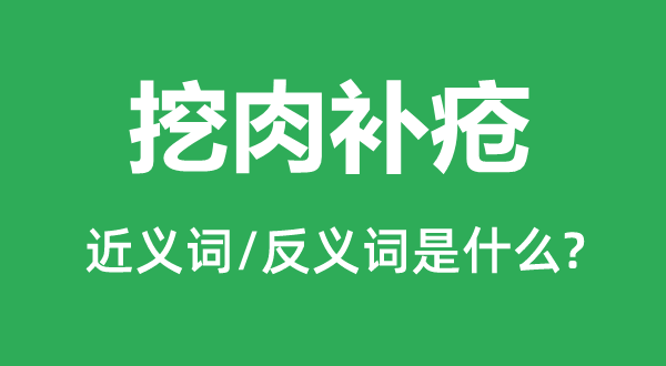 挖肉補(bǔ)瘡的近義詞和反義詞是什么,挖肉補(bǔ)瘡是什么意思