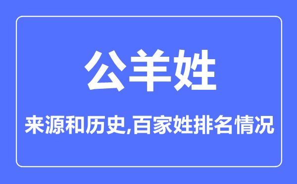 公羊姓的來源和歷史,公羊姓在百家姓排名第幾？