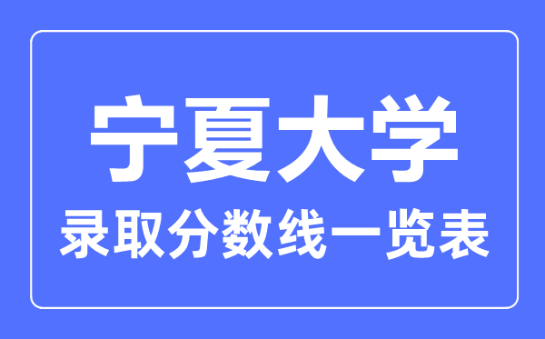 2023年高考多少分能上寧夏大學(xué)？附各省錄取分?jǐn)?shù)線