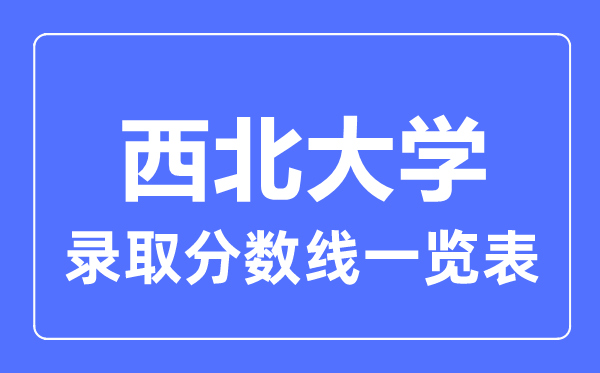 2023年高考多少分能上西北大學(xué)？附各省錄取分?jǐn)?shù)線