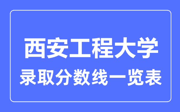 2023年高考多少分能上西安工程大學？附各省錄取分數線