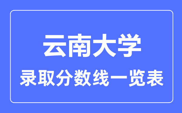 2023年高考多少分能上云南大學？附各省錄取分數(shù)線