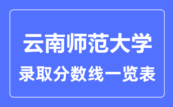 2023年高考多少分能上云南師范大學(xué)？附各省錄取分?jǐn)?shù)線