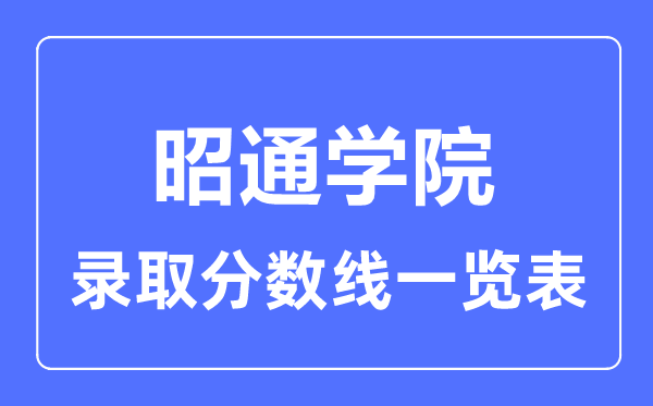 2023年高考多少分能上昭通學院？附各省錄取分數(shù)線