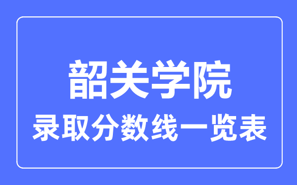 2023年高考多少分能上韶關(guān)學院？附各省錄取分數(shù)線