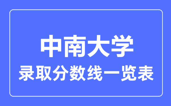 2023年高考多少分能上中南大學(xué)？附各省錄取分?jǐn)?shù)線