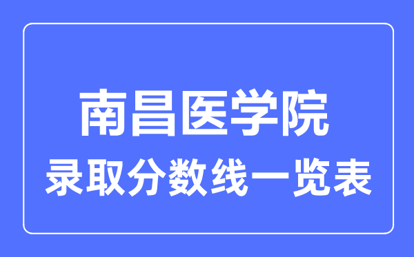 2023年高考多少分能上南昌醫學院？附各省錄取分數線