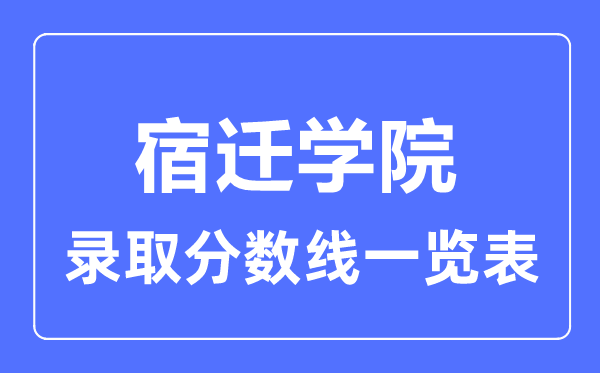 2023年高考多少分能上宿遷學(xué)院？附各省錄取分?jǐn)?shù)線