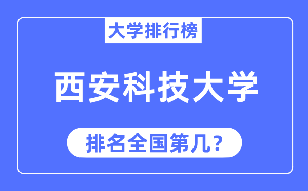 2023年西安科技大學(xué)排名,最新全國排名第幾