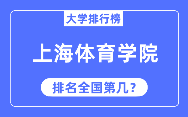 2023年上海體育學院排名,最新全國排名第幾