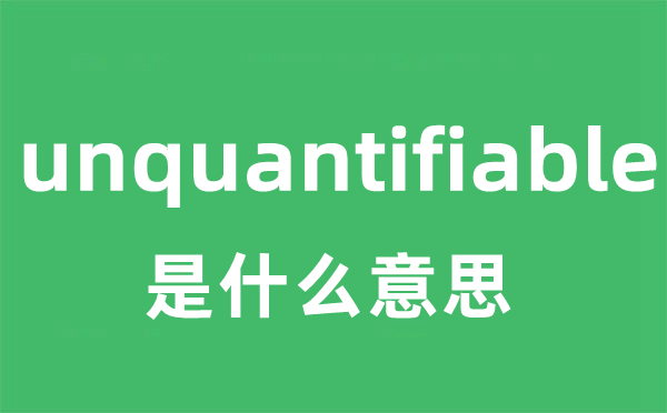 unquantifiable是什么意思