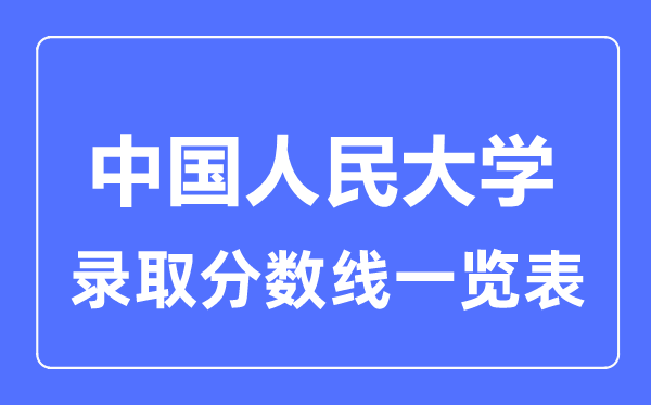 2023年高考多少分能上中國人民大學(xué)？附各省錄取分?jǐn)?shù)線