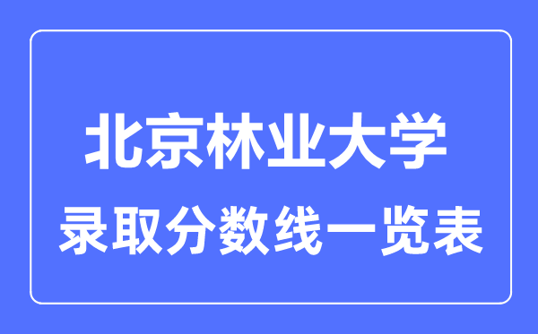2023年高考多少分能上北京林業(yè)大學？附各省錄取分數(shù)線