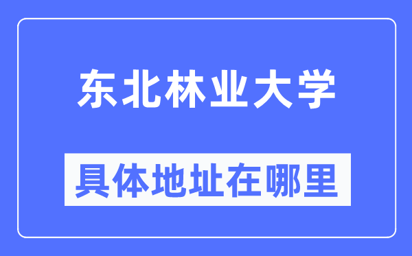 東北林業(yè)大學(xué)具體地址在哪里,在哪個(gè)城市，哪個(gè)區(qū)？