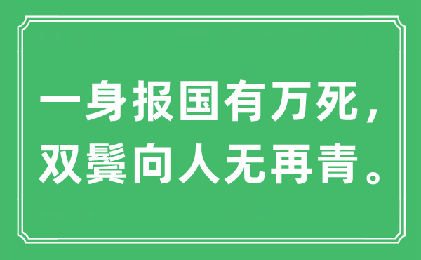 “一身報(bào)國(guó)有萬(wàn)死，雙鬢向人無(wú)再青”是什么意思,出處及原文翻譯