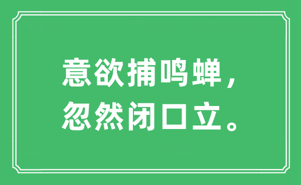 “意欲捕鳴蟬，忽然閉口立”是什么意思,出處及原文翻譯