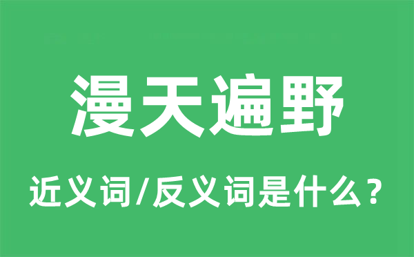 漫天遍野的近義詞和反義詞是什么,漫天遍野是什么意思