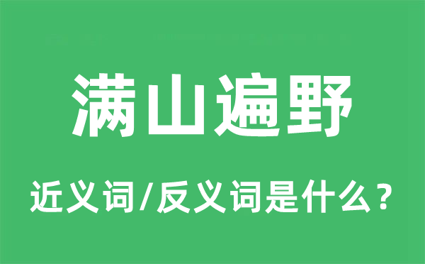 滿山遍野的近義詞和反義詞是什么,滿山遍野是什么意思
