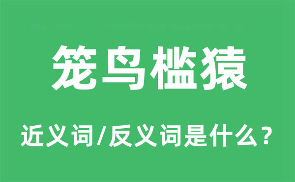 籠鳥檻猿的近義詞和反義詞是什么,籠鳥檻猿是什么意思