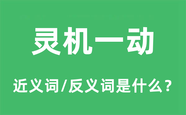 靈機一動的近義詞和反義詞是什么,靈機一動是什么意思