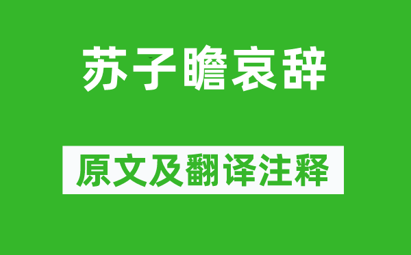 張舜民《蘇子瞻哀辭》原文及翻譯注釋,詩意解釋