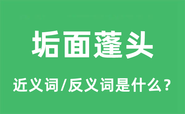 垢面蓬頭的近義詞和反義詞是什么,垢面蓬頭是什么意思