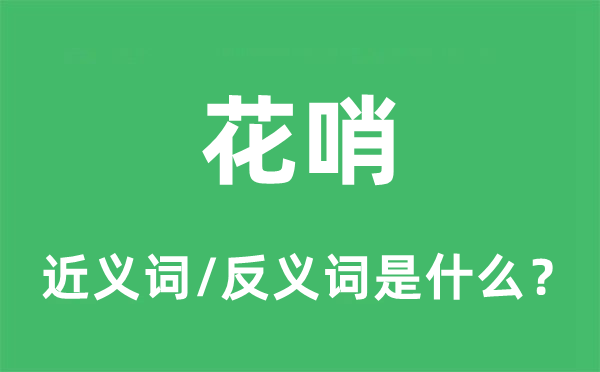 花哨的近義詞和反義詞是什么,花哨是什么意思