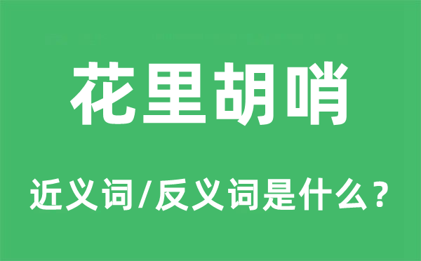 花里胡哨的近義詞和反義詞是什么,花里胡哨是什么意思