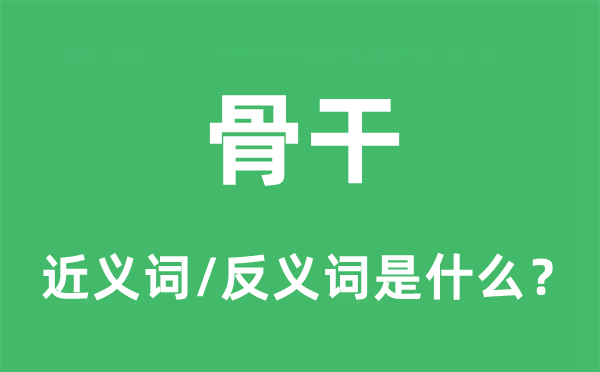 骨干的近義詞和反義詞是什么,骨干是什么意思