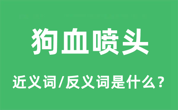 狗血噴頭的近義詞和反義詞是什么,狗血噴頭是什么意思