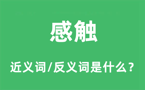 感觸的近義詞和反義詞是什么,感觸是什么意思